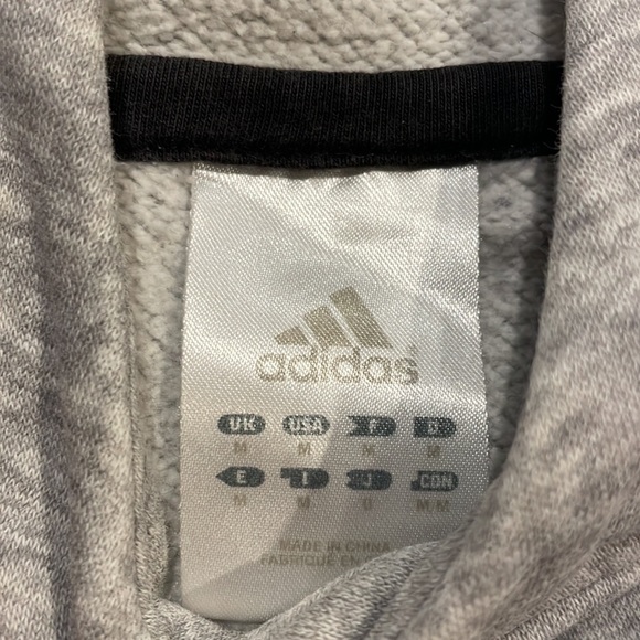 Vintage adidas size medium grey with black striped pullover hoodie - Picture 3 of 6